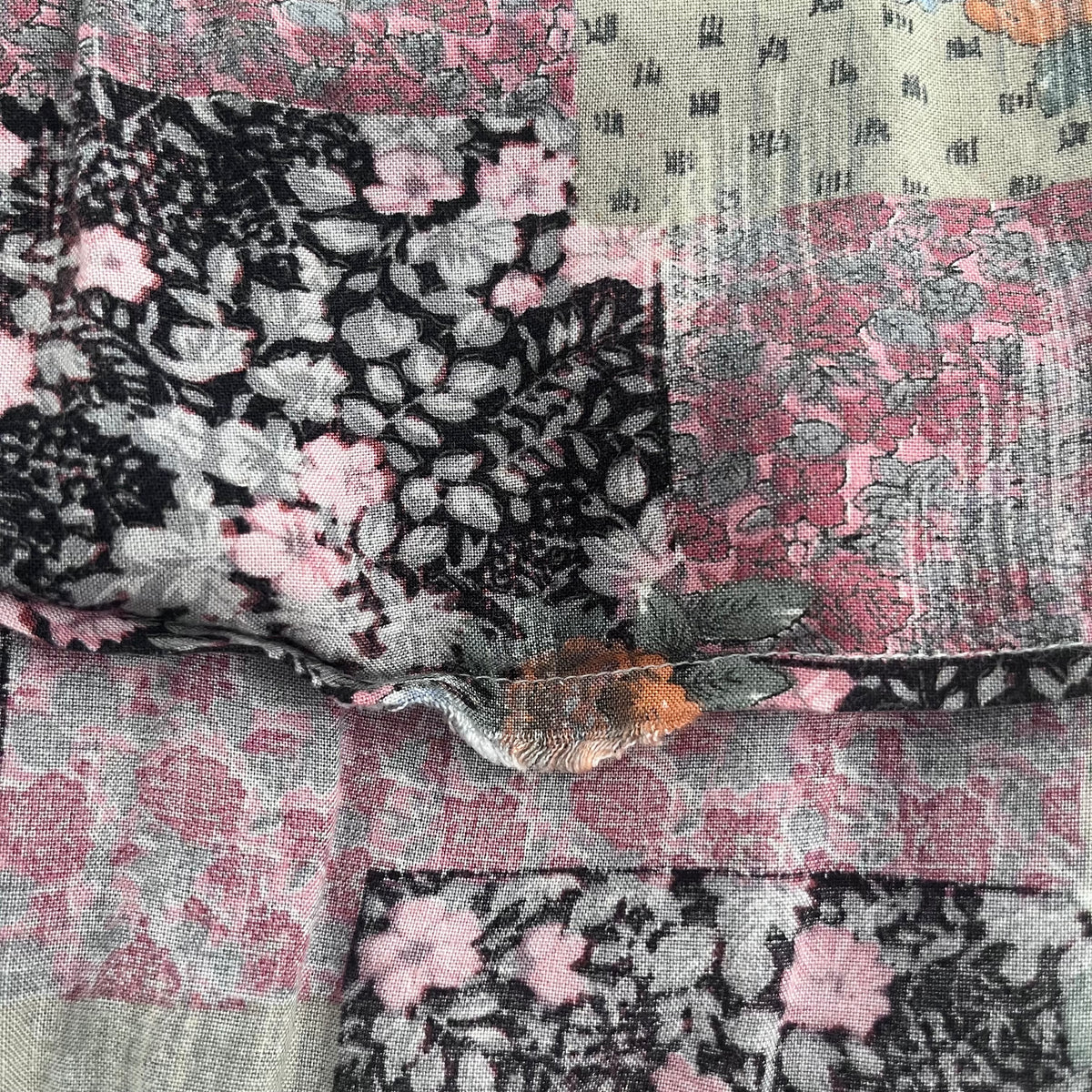 Vintage Floral Patchwork Shirt M