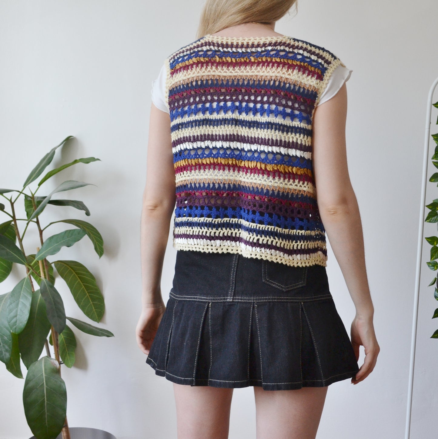 Vintage Crochet Waistcoat S