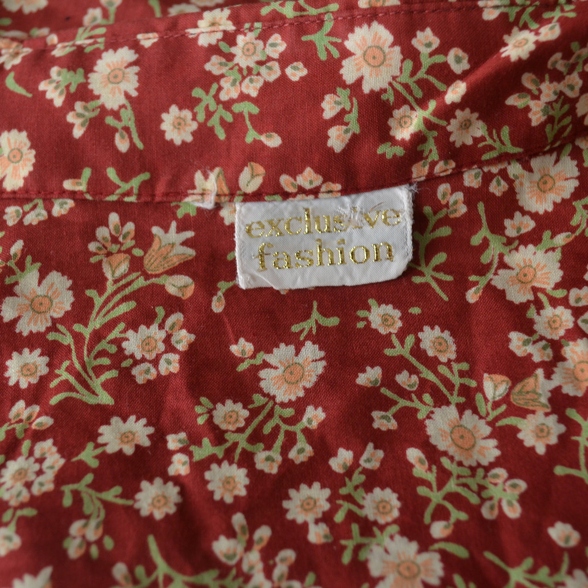 Vintage Floral Dagger Collar Blouse S
