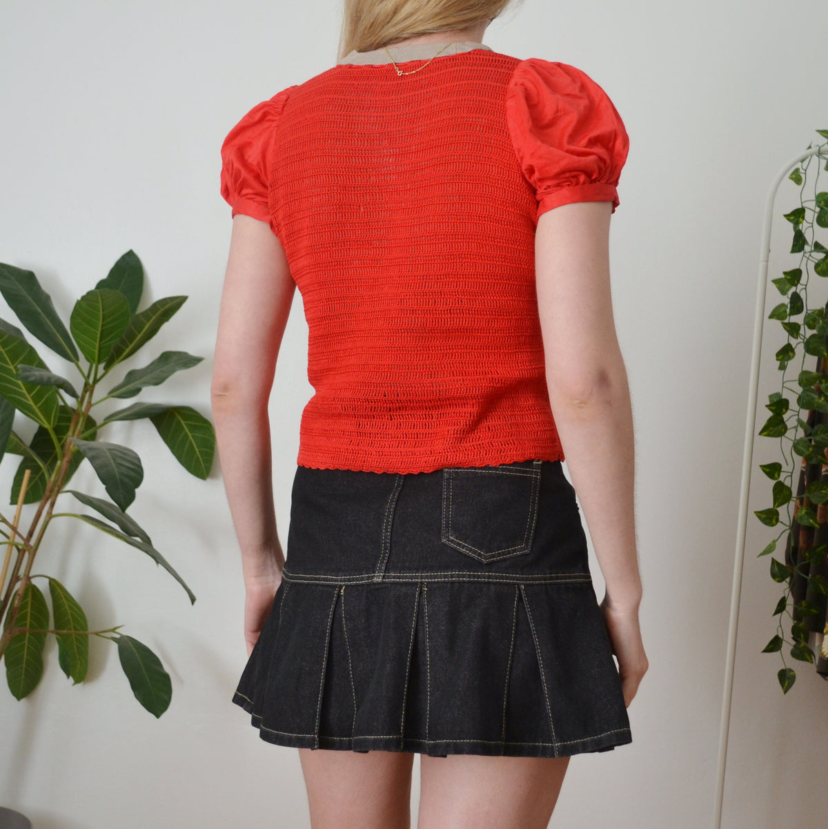 Vintage Red Prairie Top