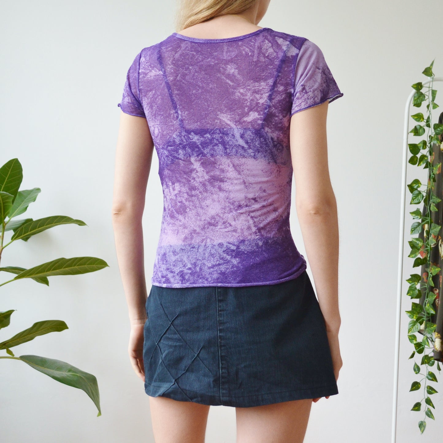 Purple mesh top S