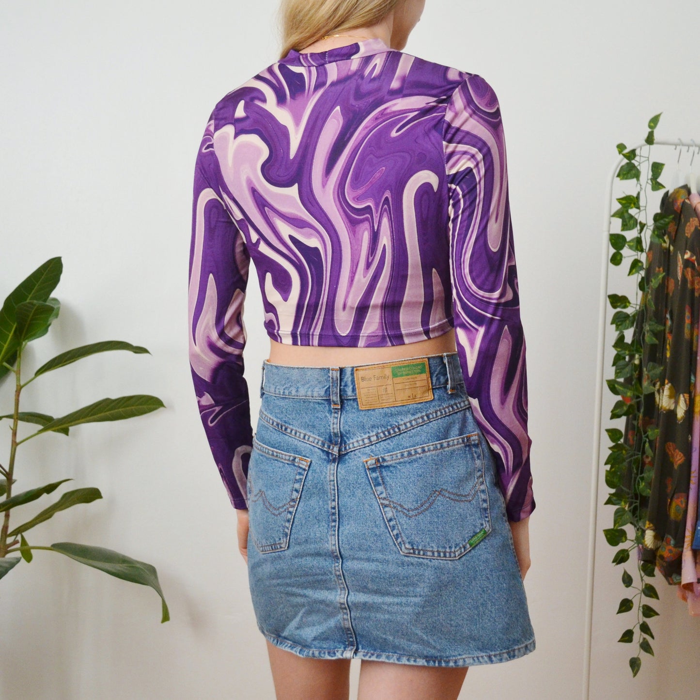 Abstract crop top XS