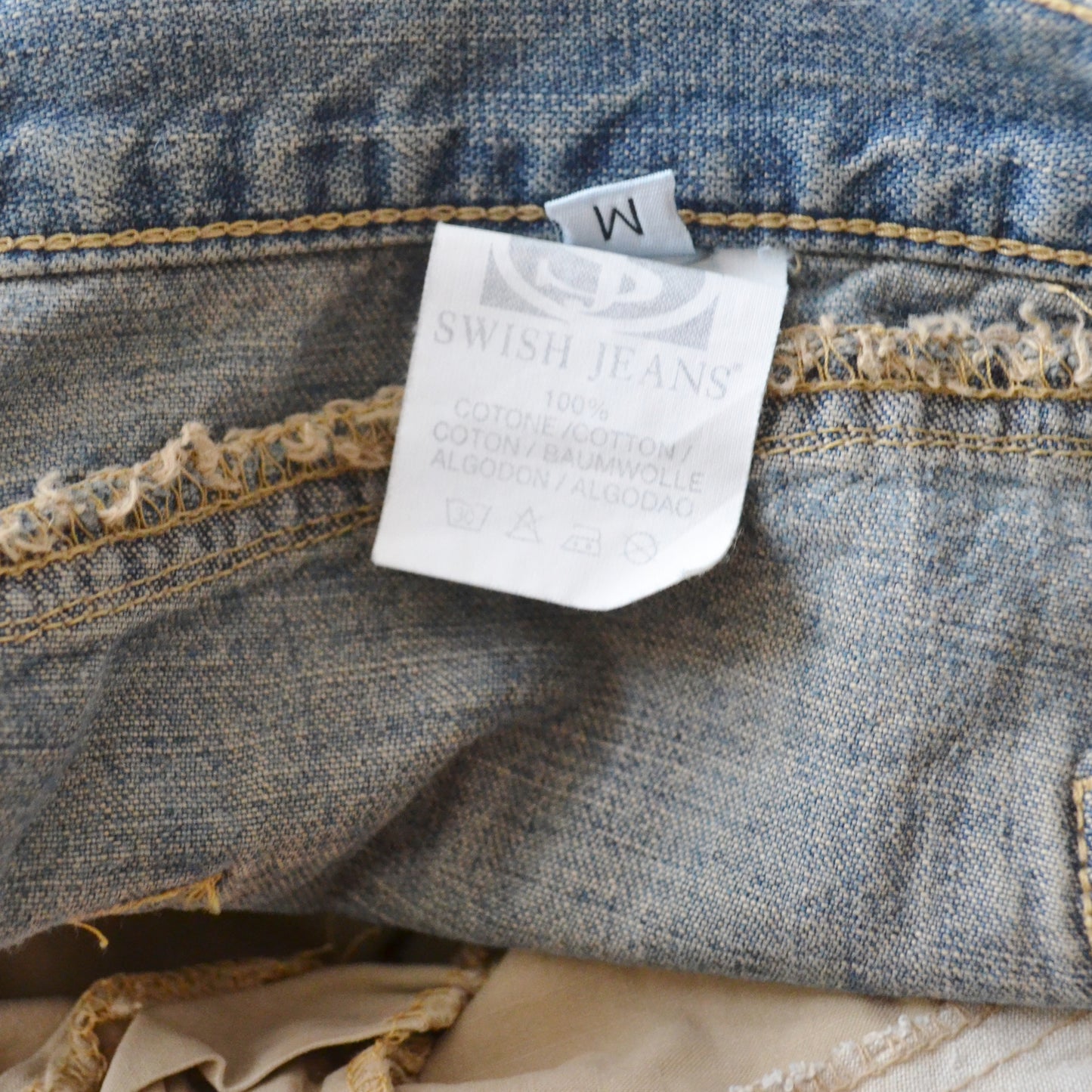 Vintage Khaki Denim Skirt M