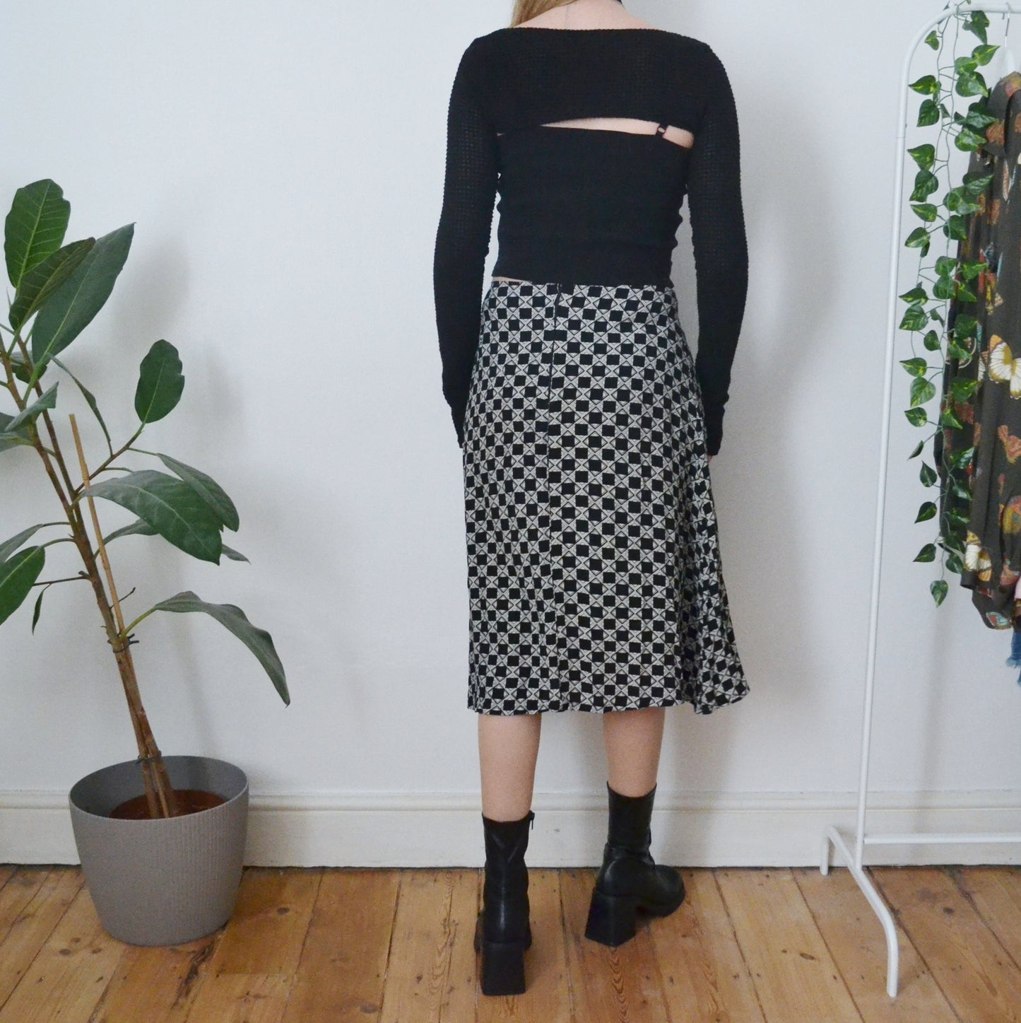 Vintage Monochrome Skirt M