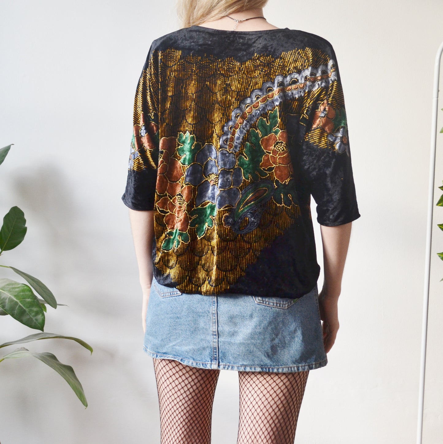 Velvet floral top