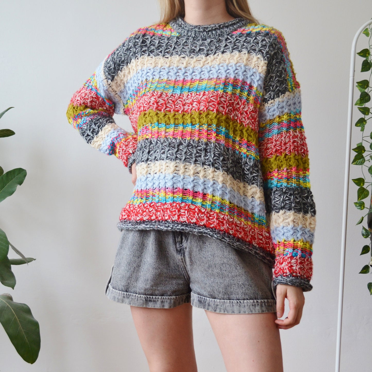 Vintage Knitted Stripe Jumper L