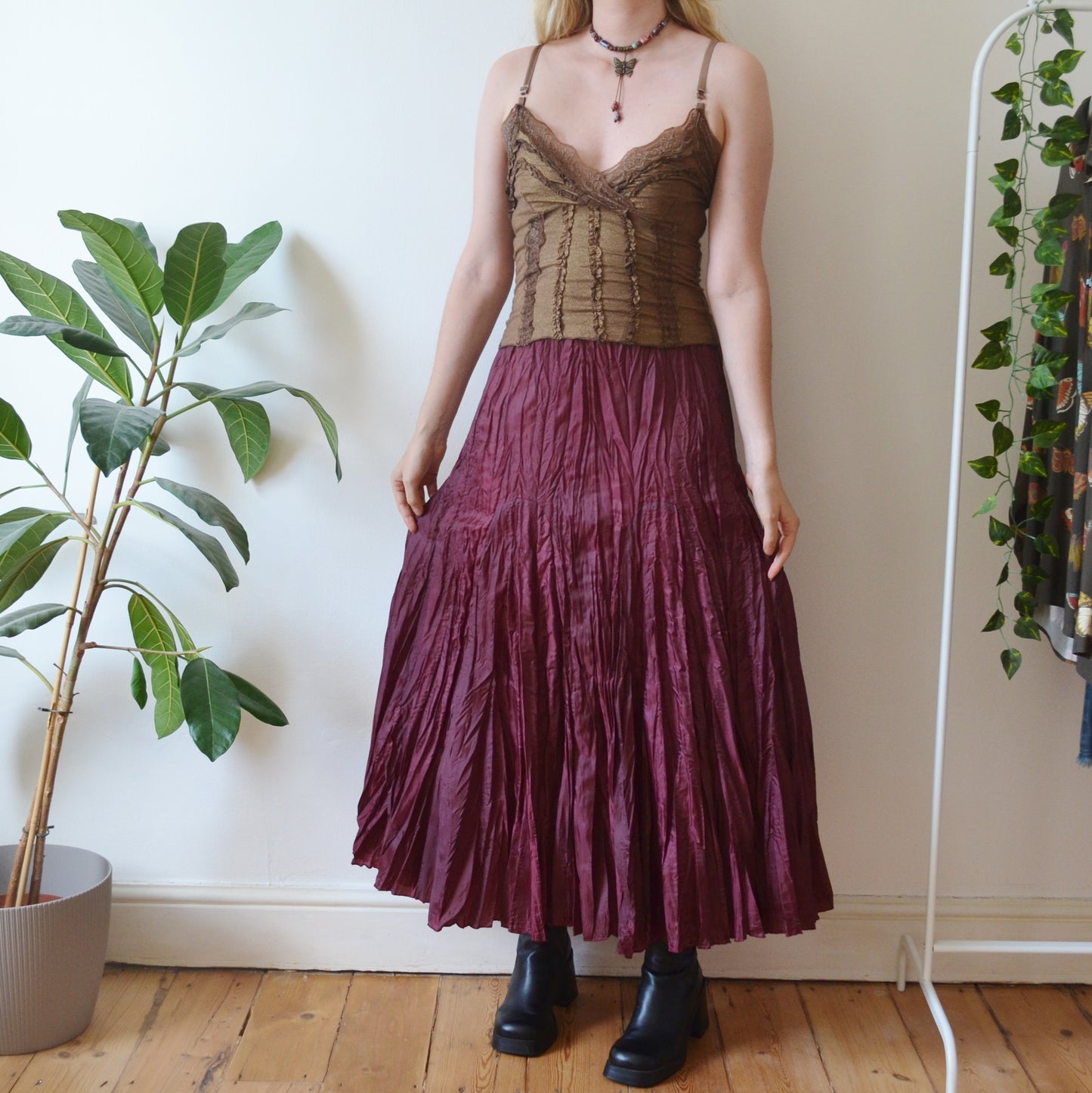 Vintage Plum Maxi Skirt 12