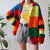 Vintage Rainbow Stripe Cardigan XL