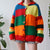 Vintage Rainbow Stripe Cardigan XL