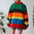 Vintage Rainbow Stripe Cardigan XL