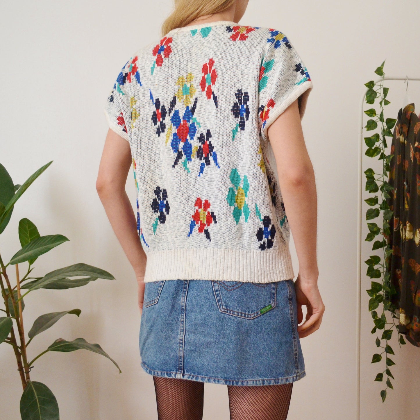 Floral knit top M