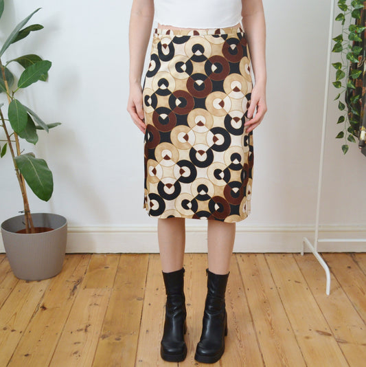 Vintage Geometric Skirt M