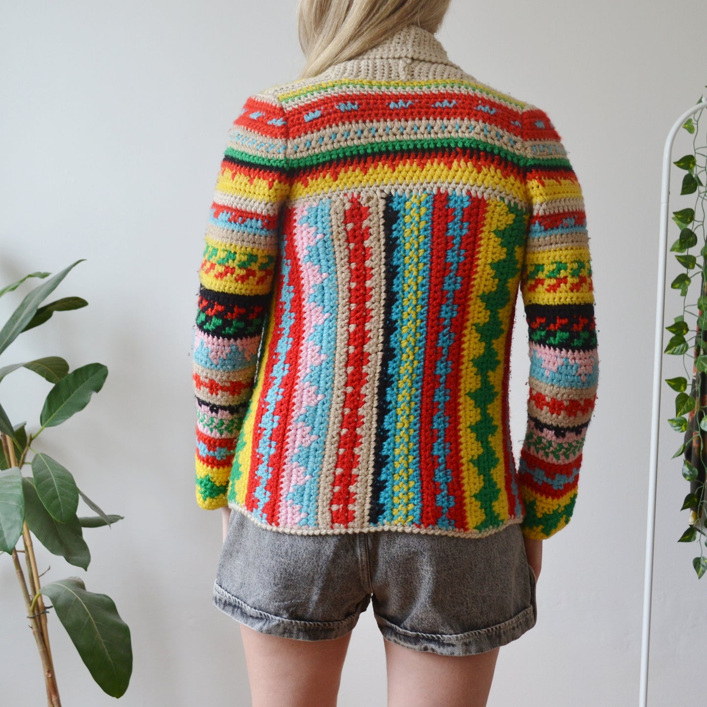 Vintage Knitted Zip Up Cardigan