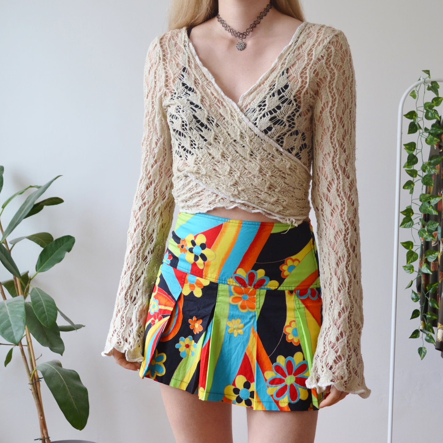 Vintage Psychedelic Mini Skirt S