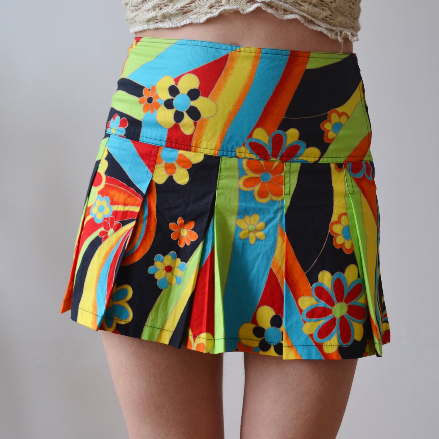 Vintage Psychedelic Mini Skirt S