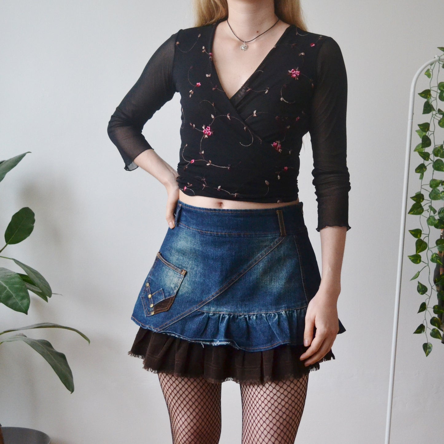 Denim mini skirt M