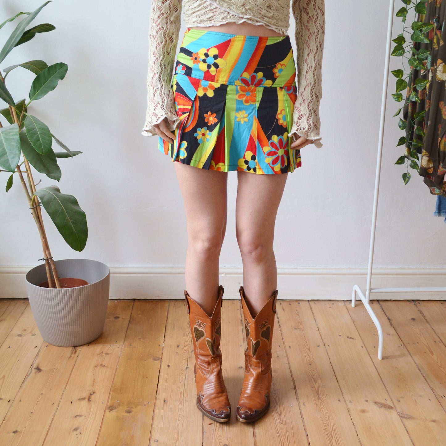 Vintage Psychedelic Mini Skirt S
