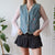 Vintage Denim Waistcoat L