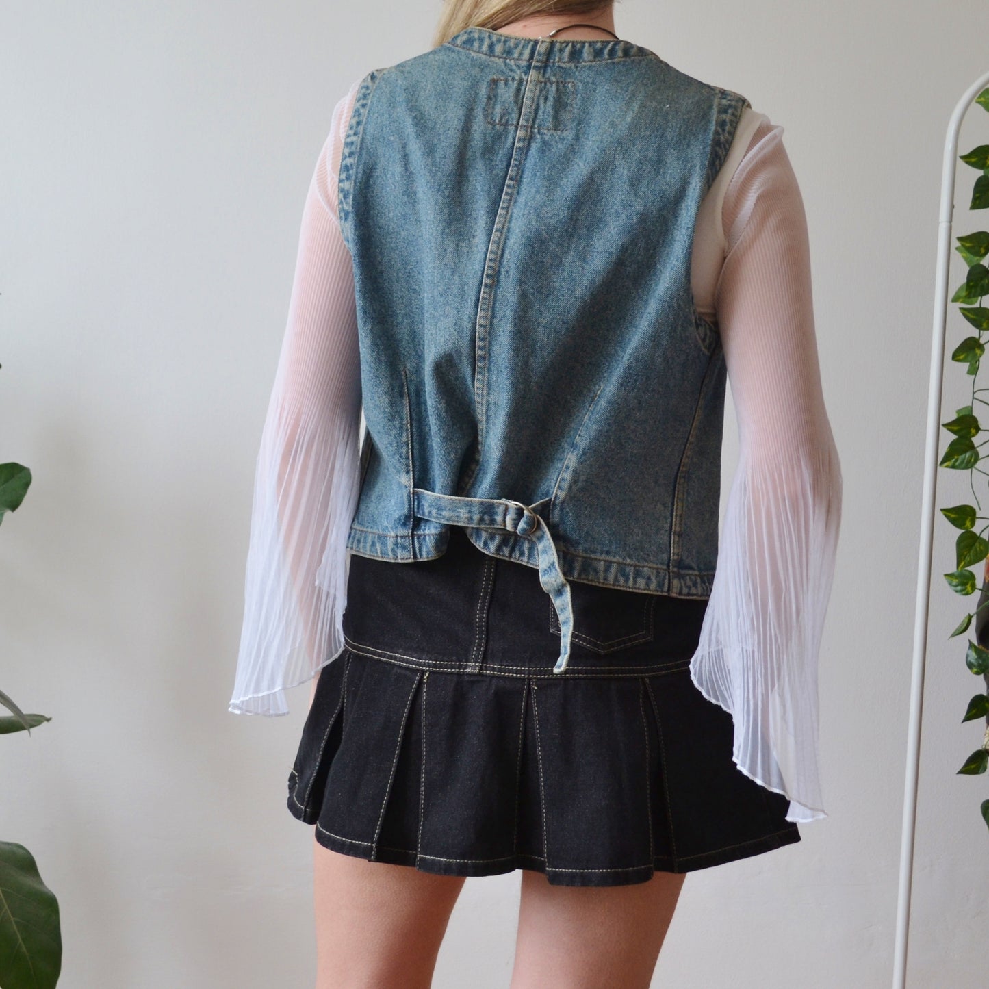 Vintage Denim Waistcoat L