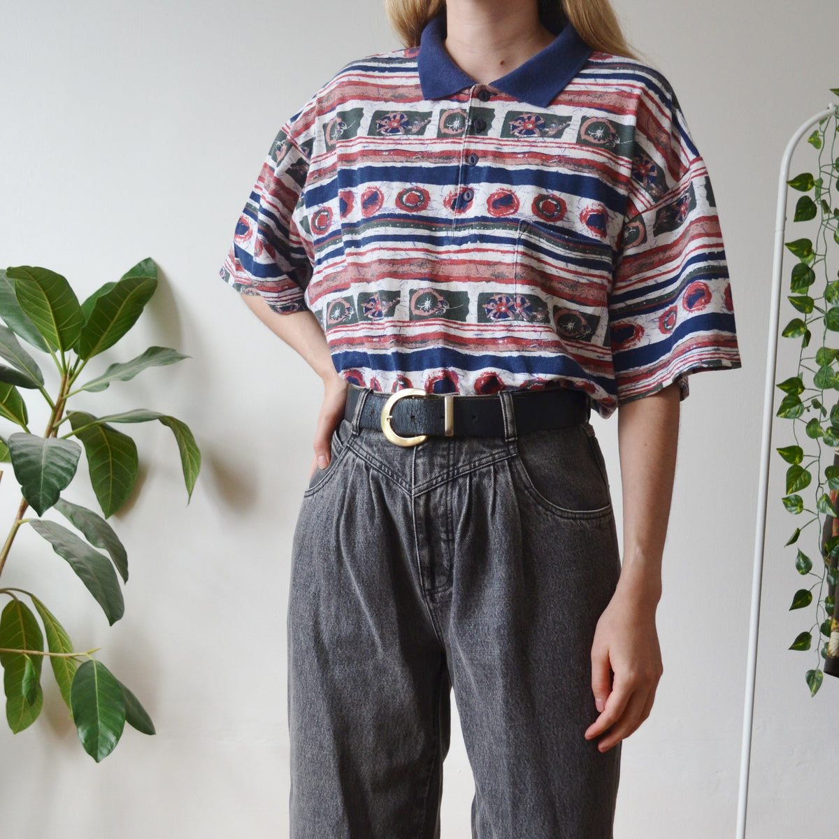 Vintage Retro Polo Top XL