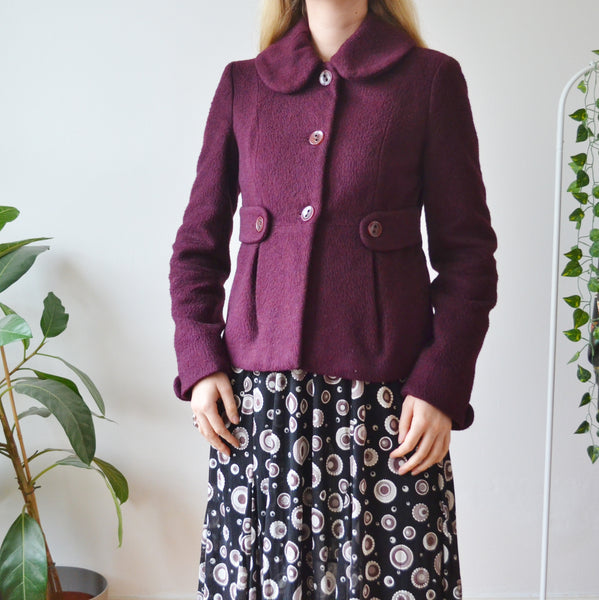 Plum pea coat uk 10
