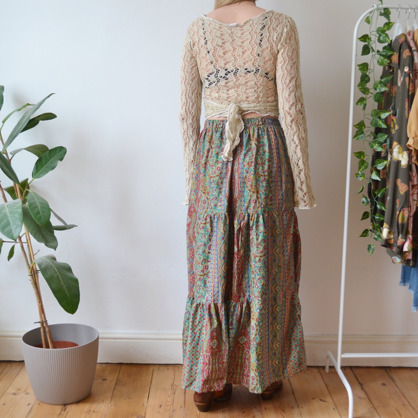 Vintage Paisley Maxi Skirt M