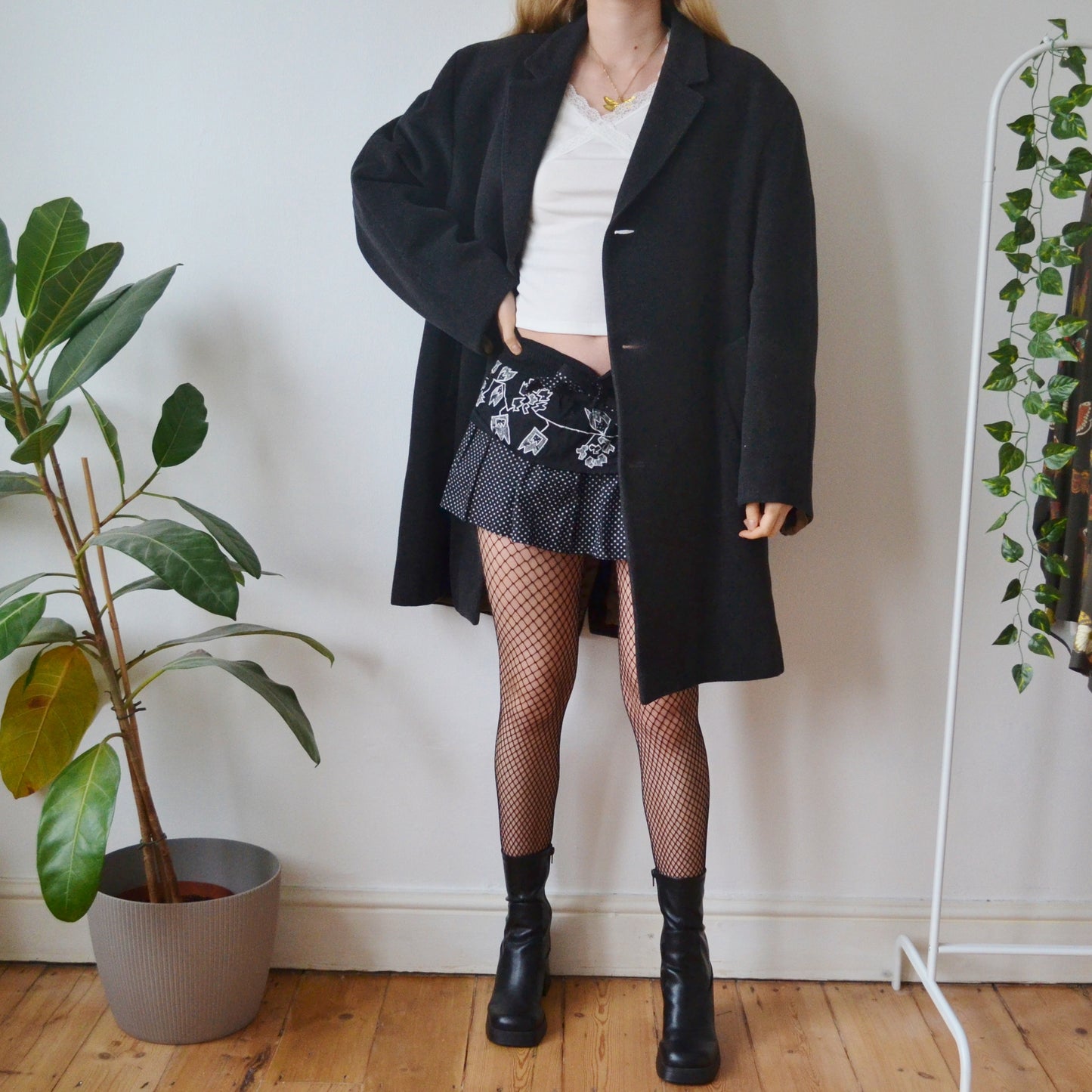 Vintage Charcoal Blazer Coat L