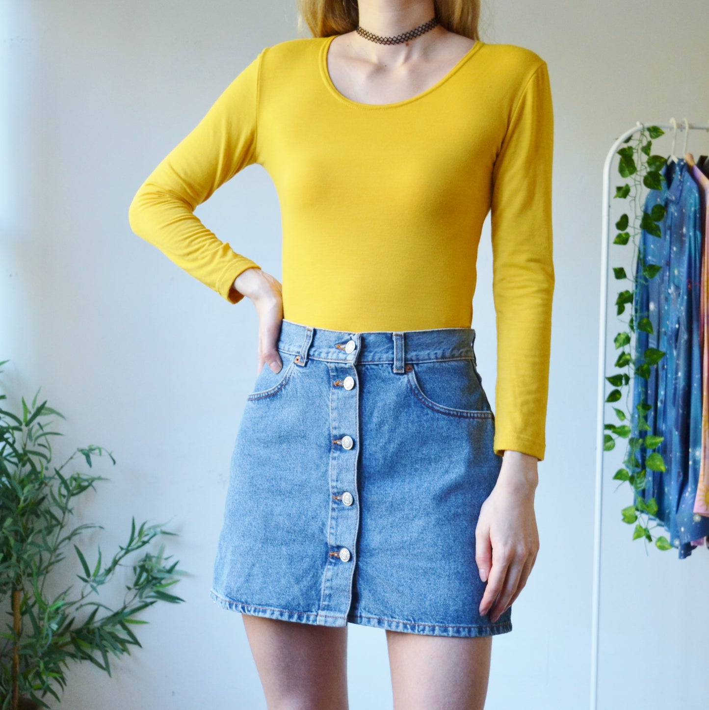 Mustard bodysuit S