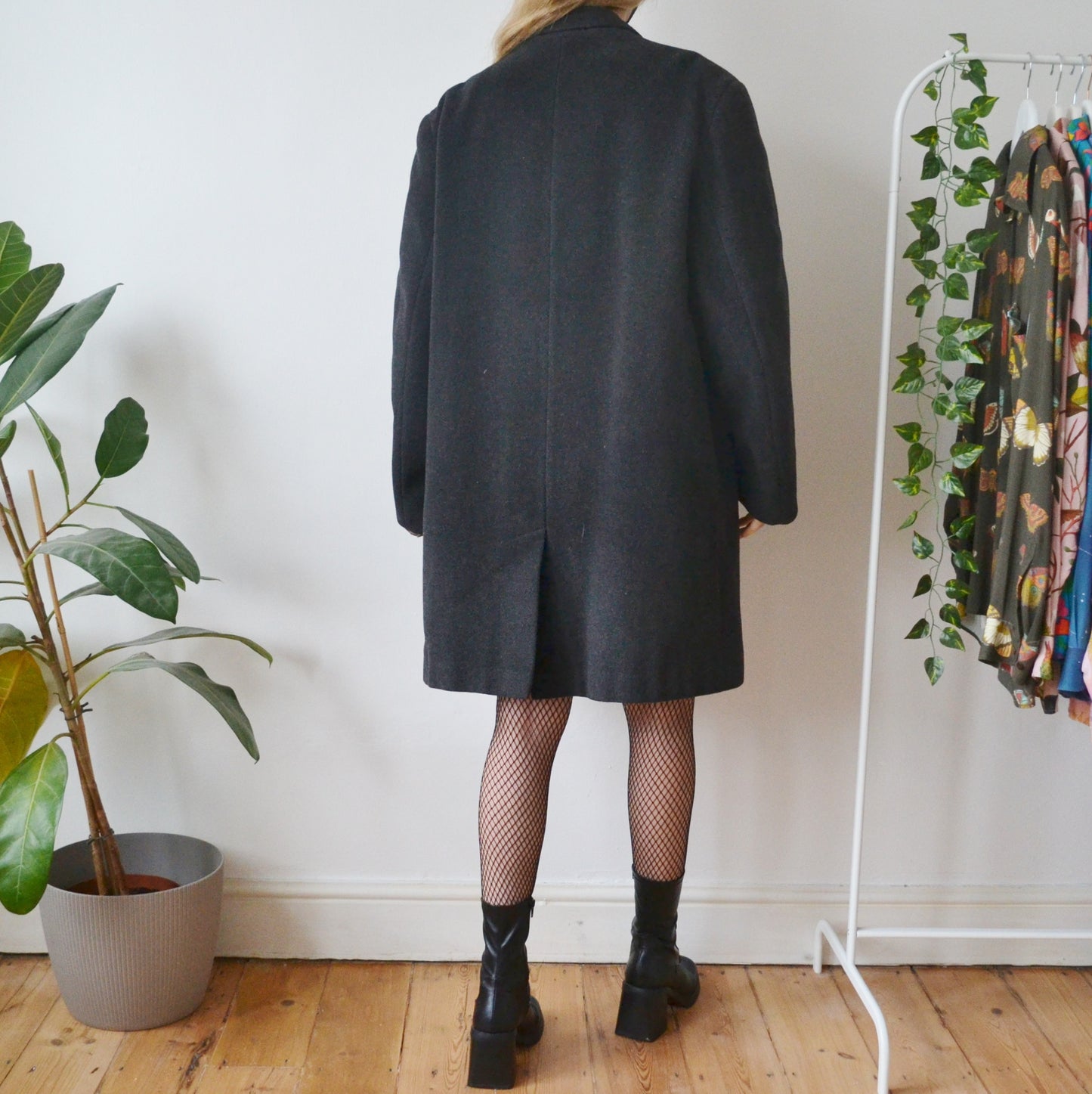 Vintage Charcoal Blazer Coat L
