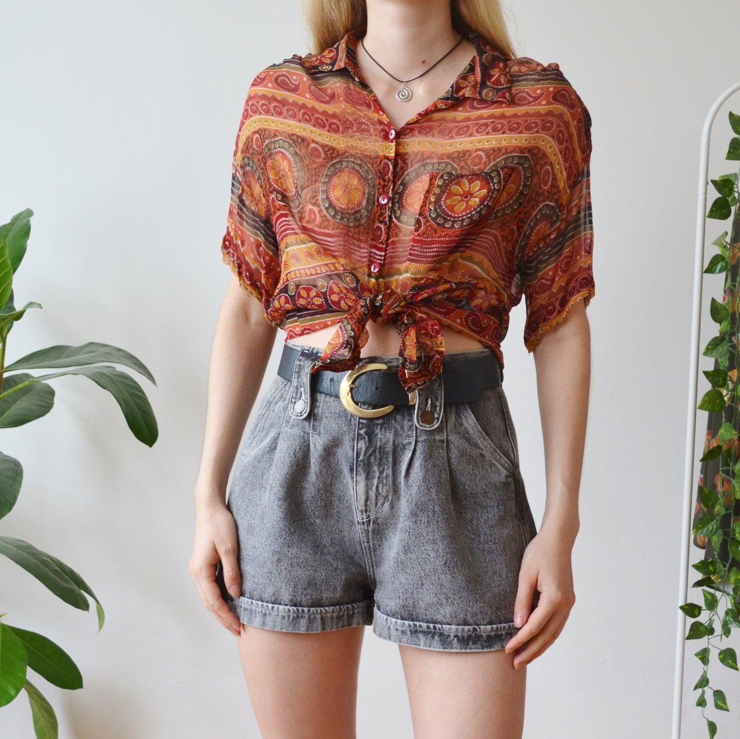 Sheer blouse M