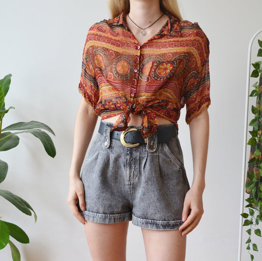 Sheer blouse M