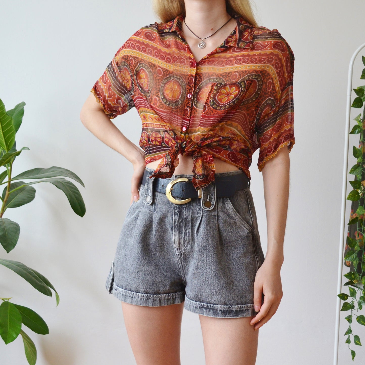 Sheer blouse M