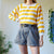 Mustard stripe sweatshirt M