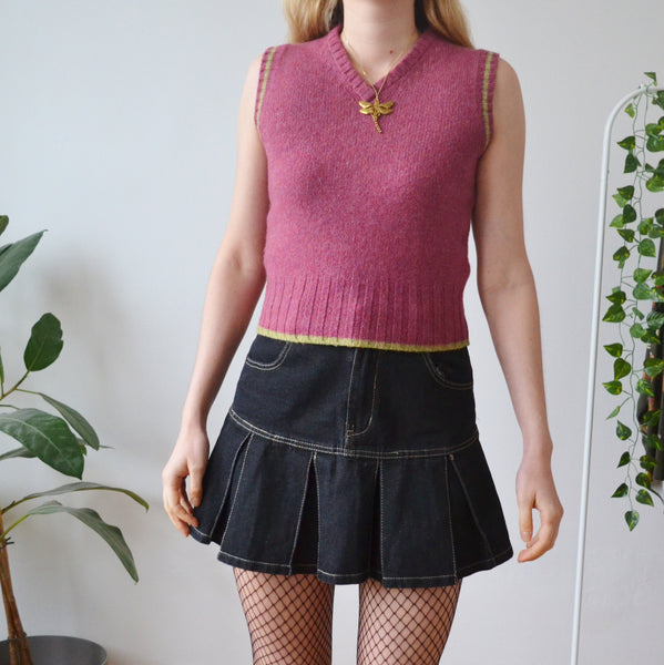 Vintage Pink Sweater Vest S