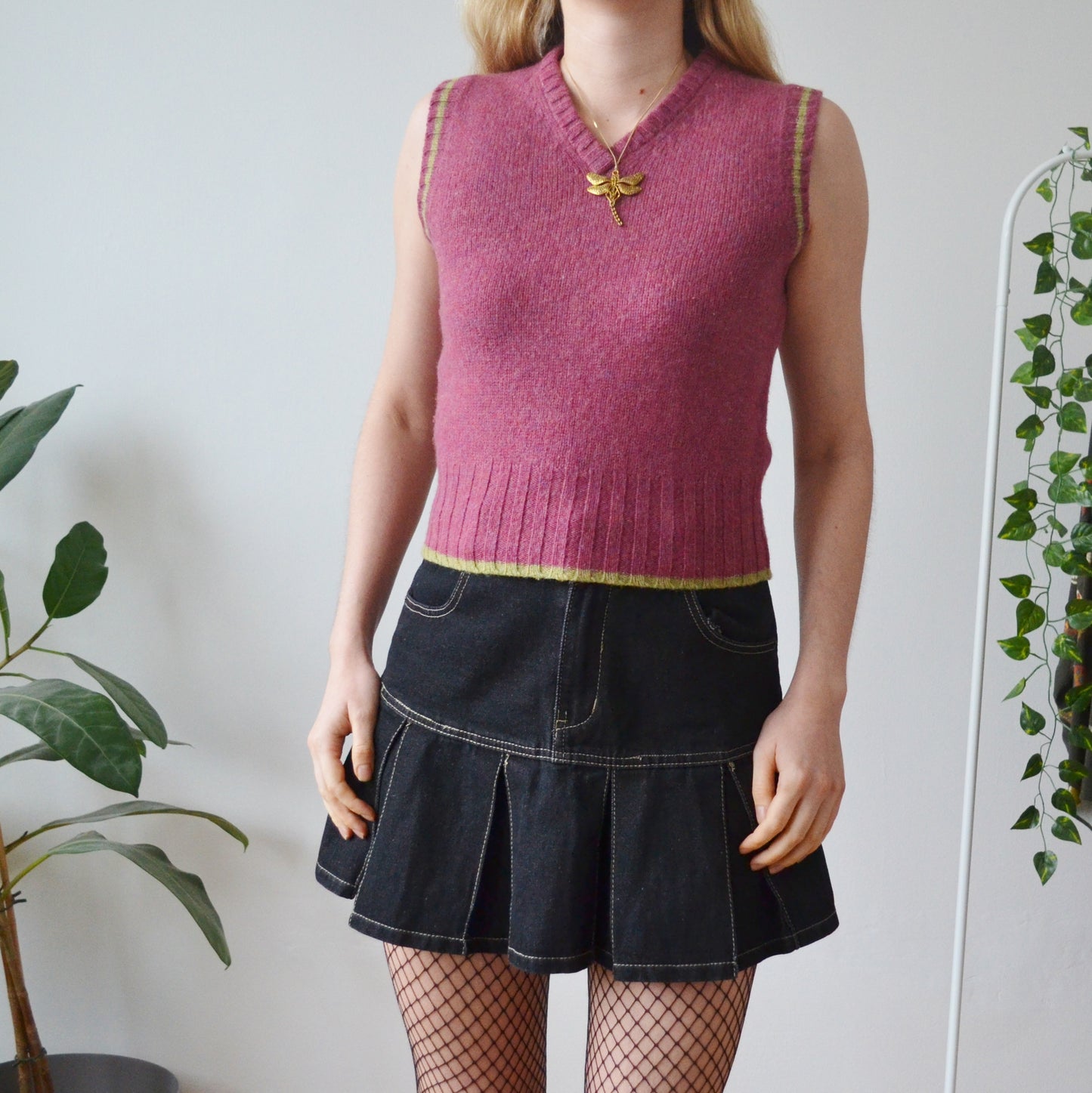 Vintage Pink Sweater Vest S