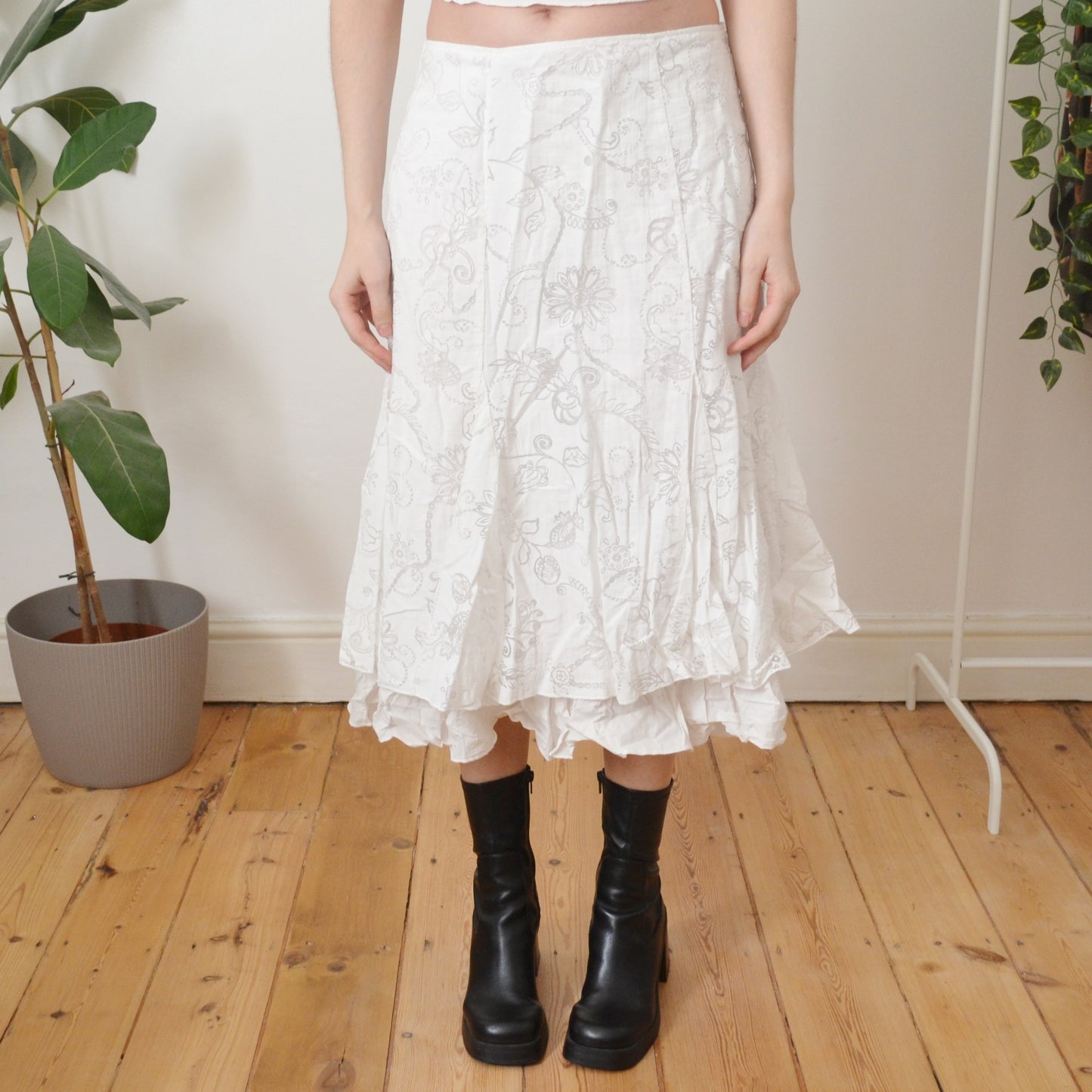 Vintage White Skirt M