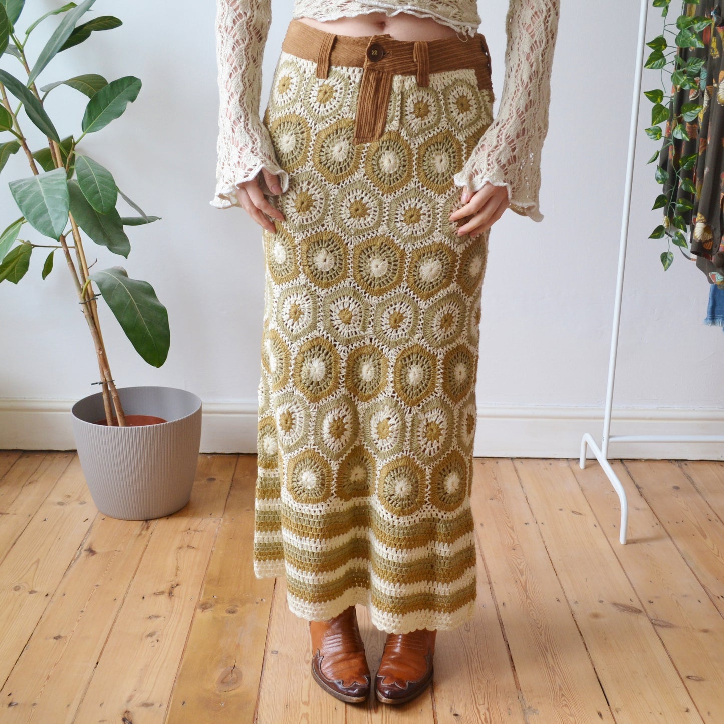 Vintage Crochet Skirt M
