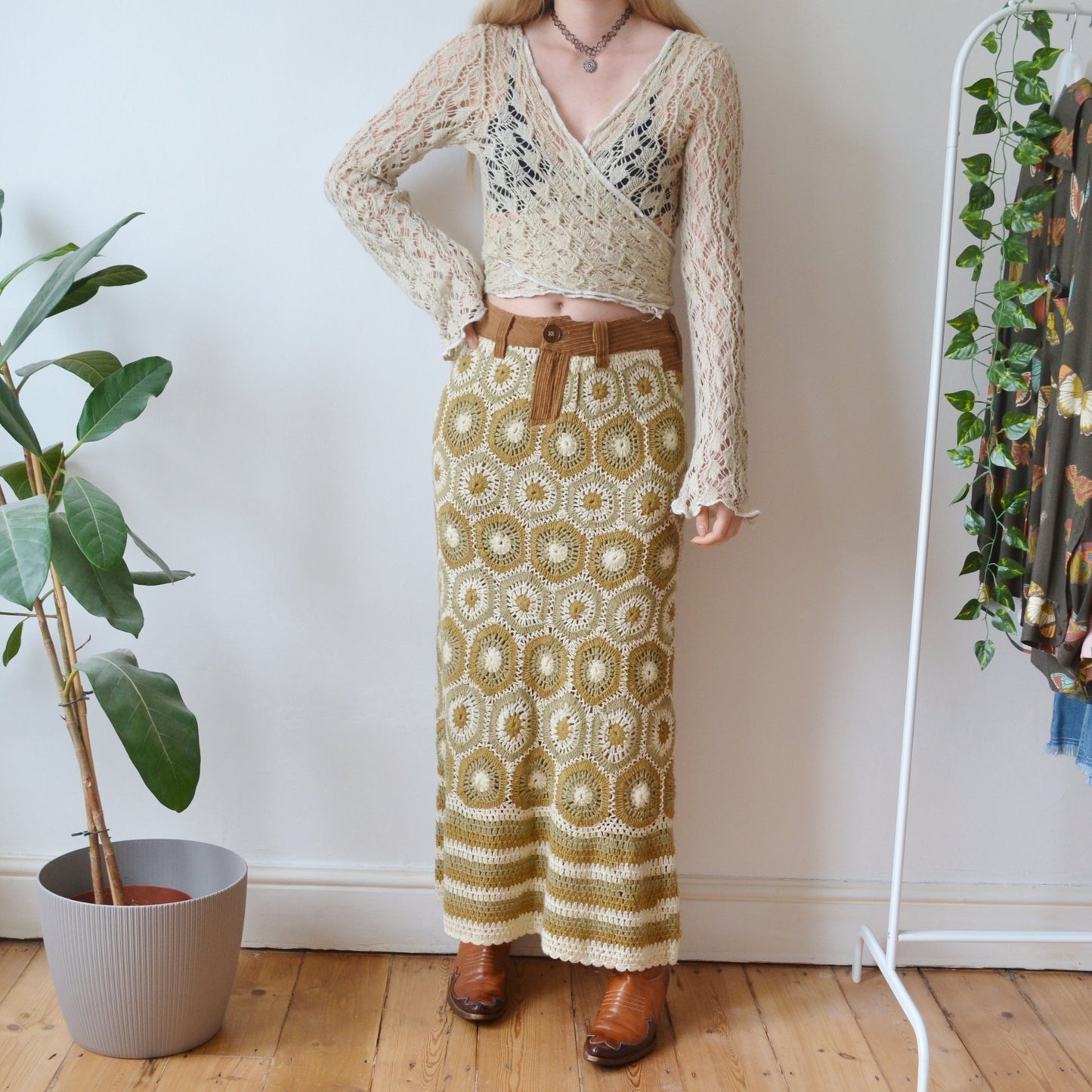 Vintage Crochet Skirt M