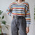 Vintage Stripe V Neck Jumper M