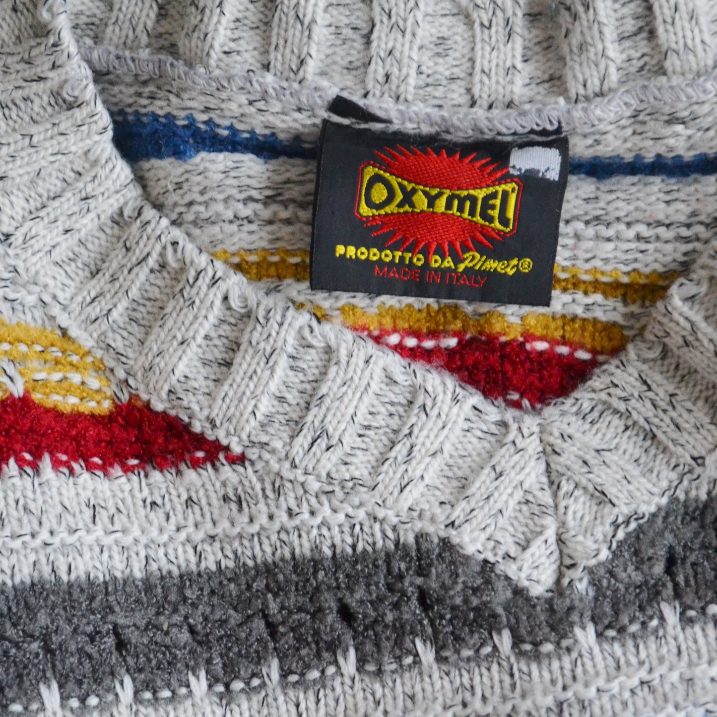 Vintage Stripe V Neck Jumper M