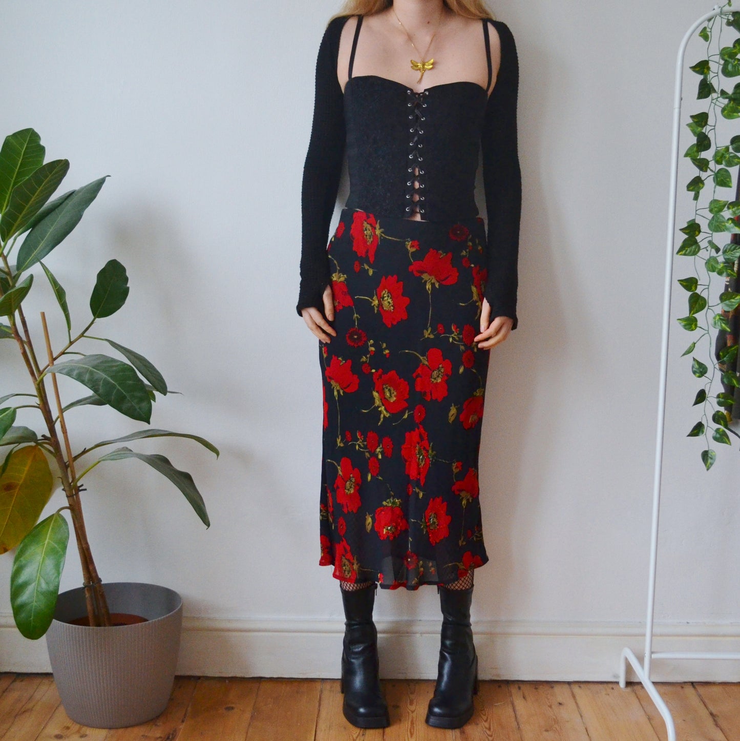 Vintage Floral Skirt M