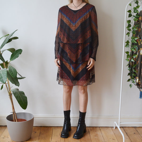Y2k Boho Mesh Dress 2XL