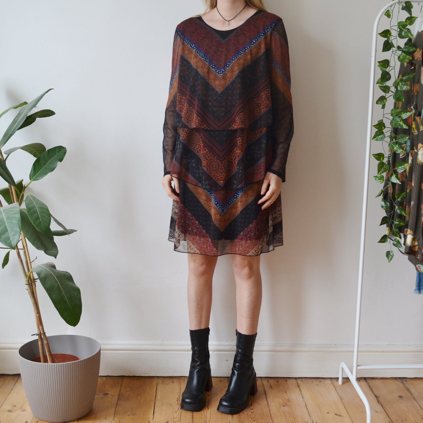 Y2k Boho Mesh Dress 2XL