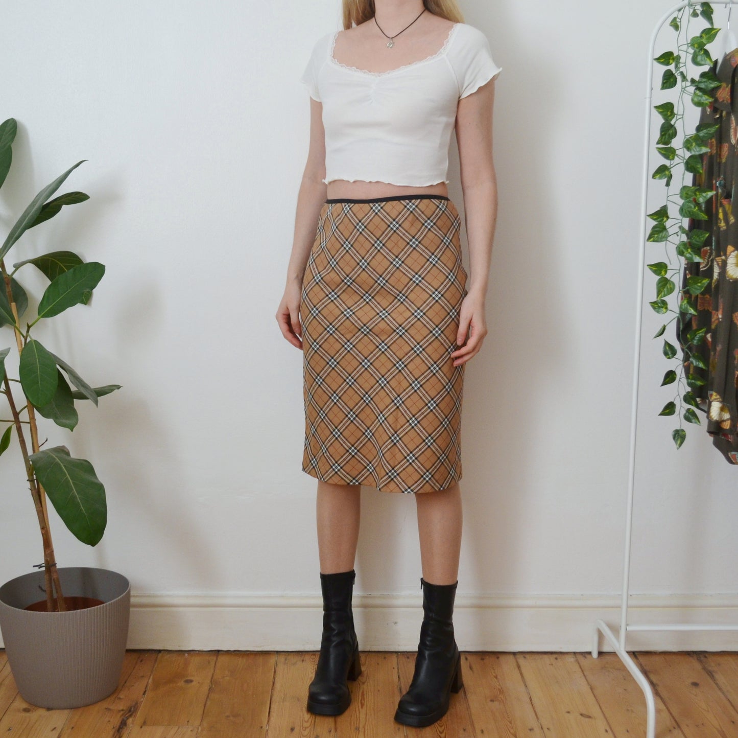 Vintage Plaid Skirt S