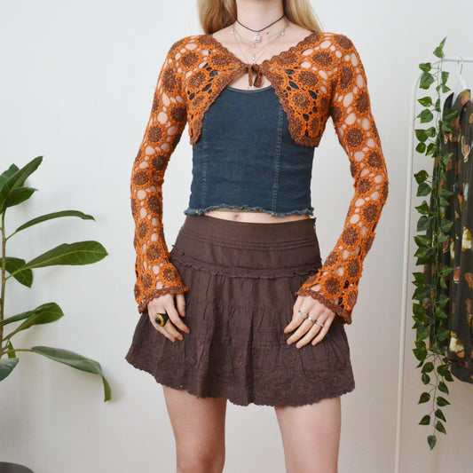Boho crochet cardigan S