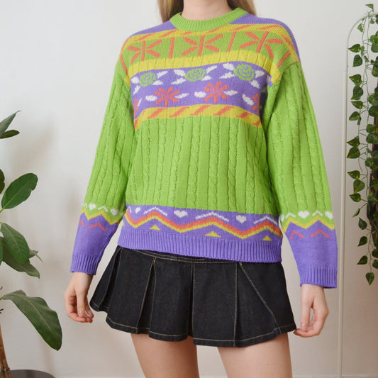 Vintage Colourful Jumper M