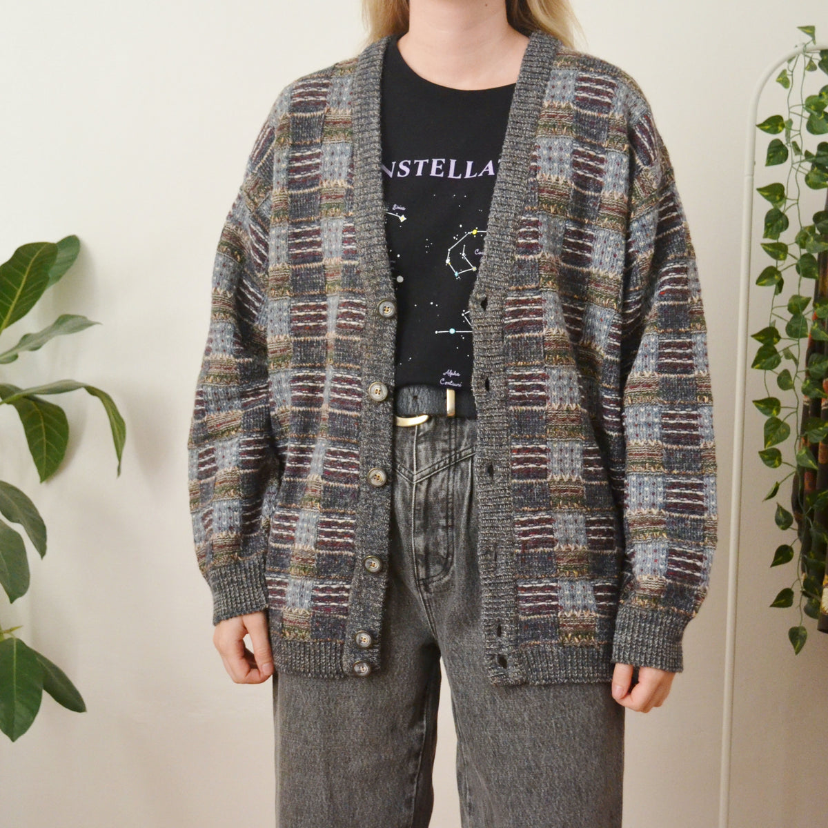Vintage Patchwork Cardigan L