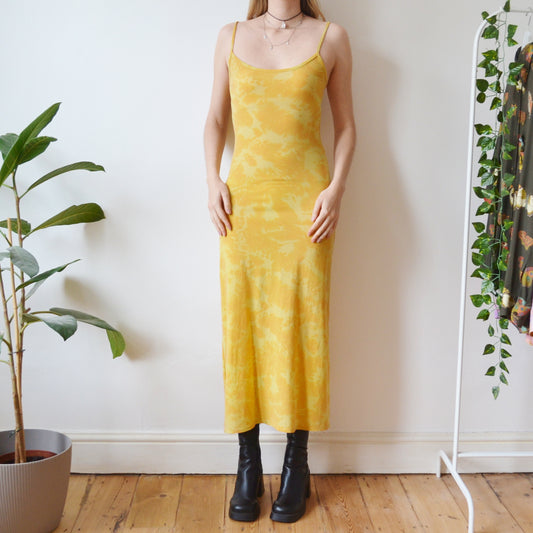 Yellow tie dye dress S