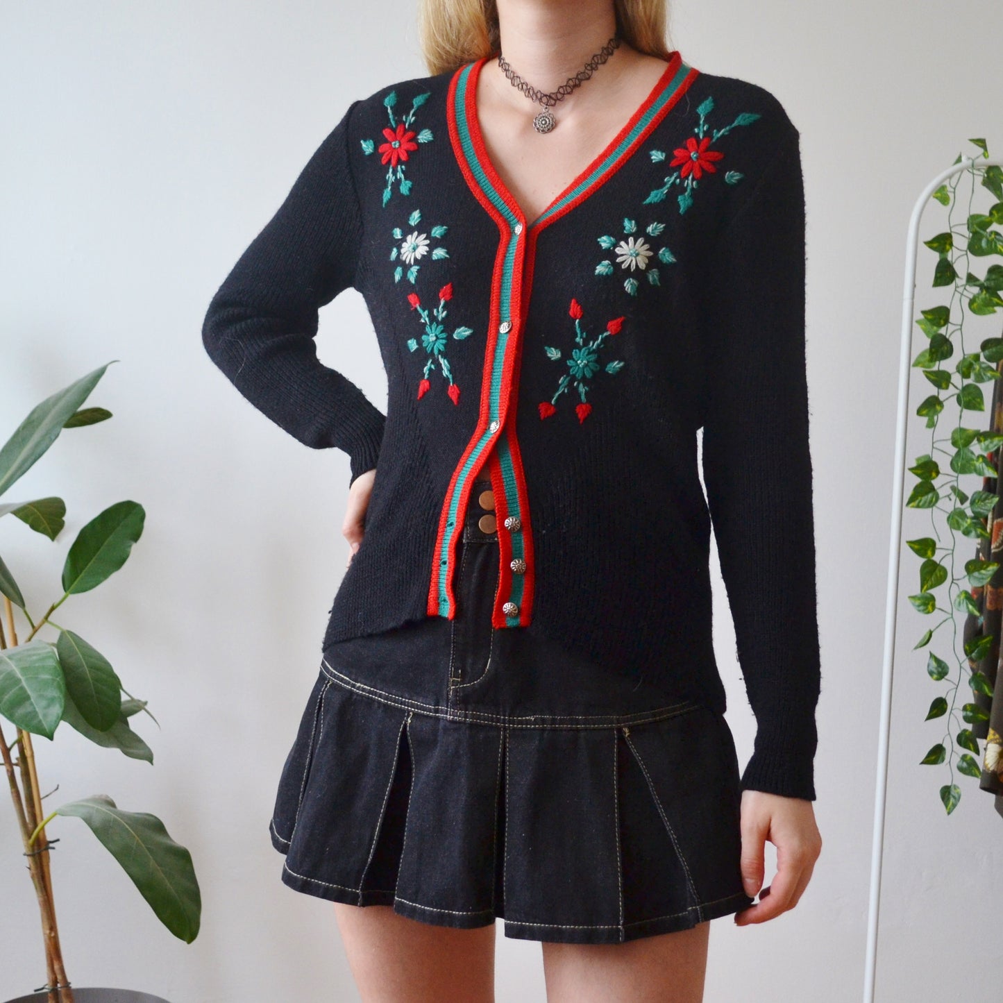Vintage Folk Cardigan M