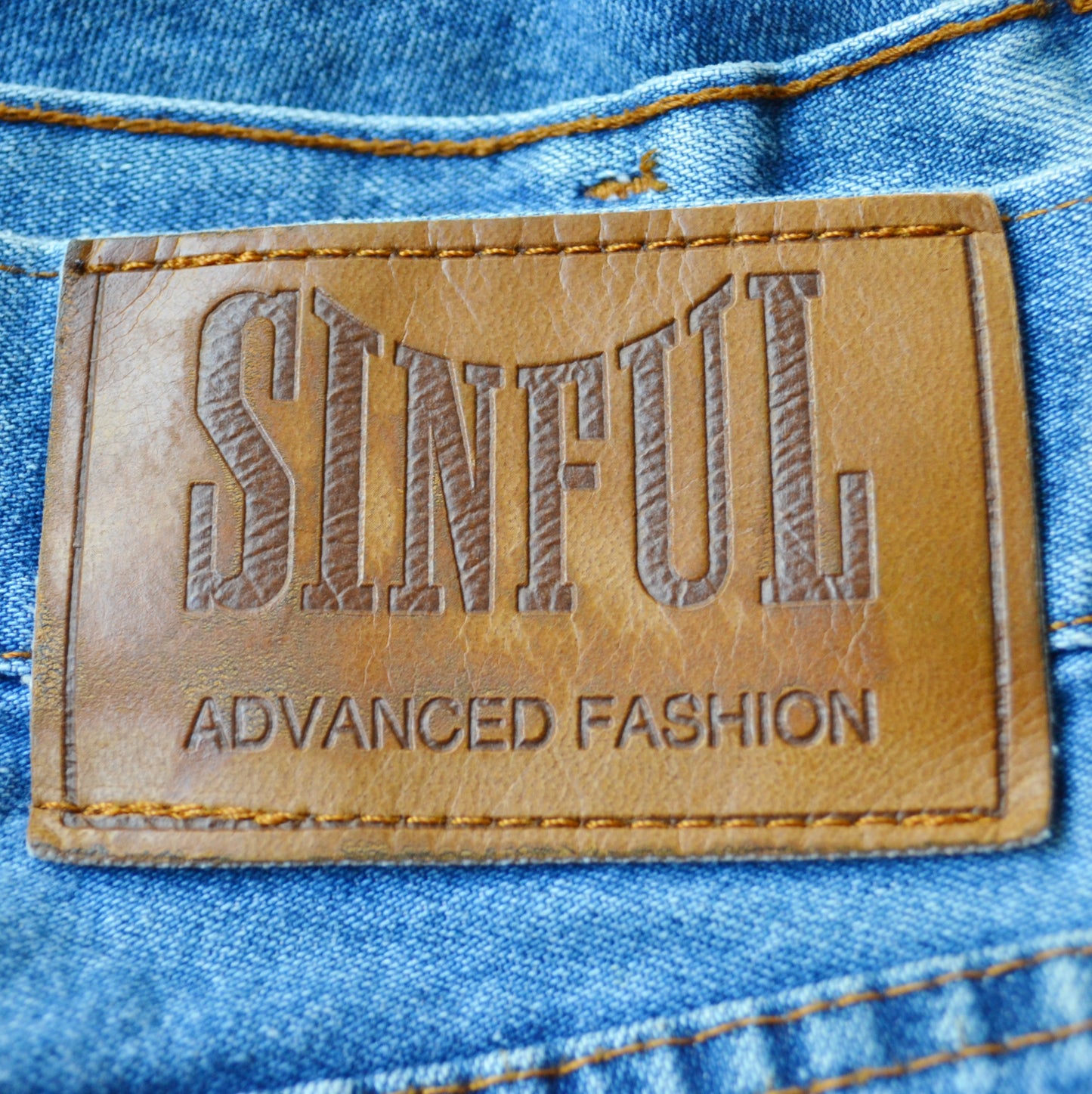 Mid wash denim shorts uk 10